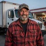 Curtis B., a Pasadena flatbed owner-operator who found his co-pilot through RoadHeart trucker dating