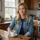 Maria Hafner, trucker's wife advisor, at her kitchen table