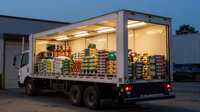 Hunts Point Bronx produce market loading dock at dawn, where overnight refrigerated truckers seek New York blue collar singles