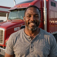Marcus, a 14-year OTR driver, at a Texas truck stop talking about trust in long-distance trucker relationships