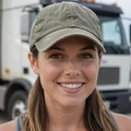 Sarah L., a female CDL-A driver who found her co-pilot Diego through RoadHeart trucker dating